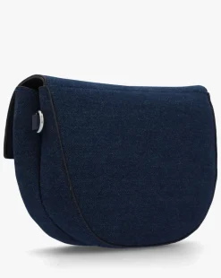 Valentino Bags Bigs Denim Navy Satchel Bag