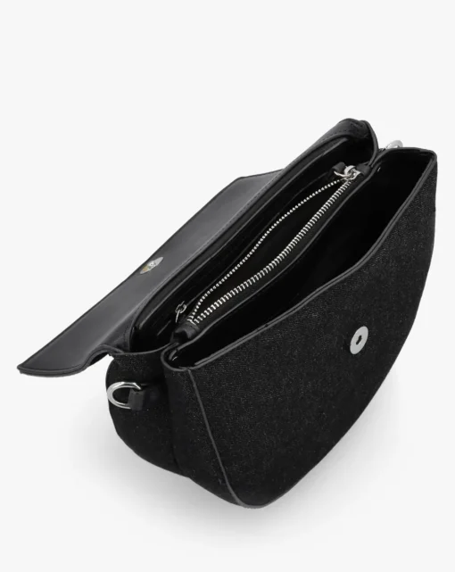 Valentino Bags Bigs Denim Black Satchel Bag