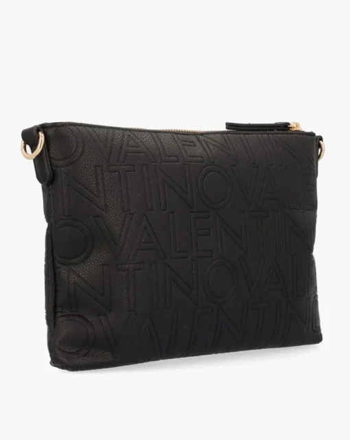 Valentino Bags Pansy Logo Top Zip Black Cross-Body Bag