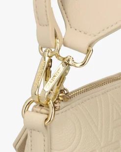 Valentino Bags Pansy Logo Top Zip Ecru Cross-Body Bag