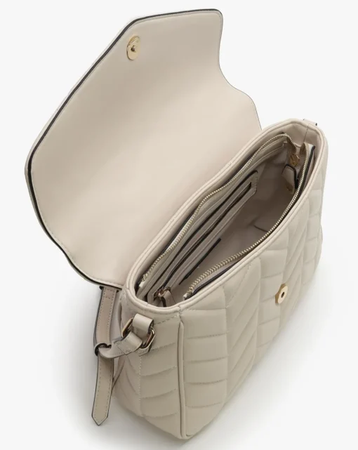 Valentino Bags Petal Quilted Chevron Beige Cross-Body Bag