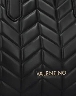 Valentino Bags Petal Quilted Chevron Black Shopper Bag