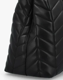 Valentino Bags Petal Quilted Chevron Black Shopper Bag