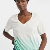 V-Neck Short Sleeve Ombre T-Shirt