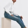 Washed Blue Straight Leg Jeans