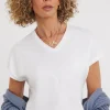 White Basic V-Neck Short Sleeve T-Shirt