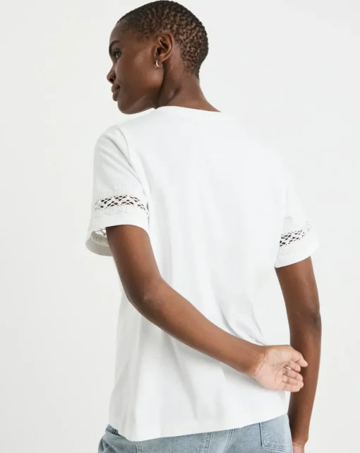 White Lace Insert T-shirt