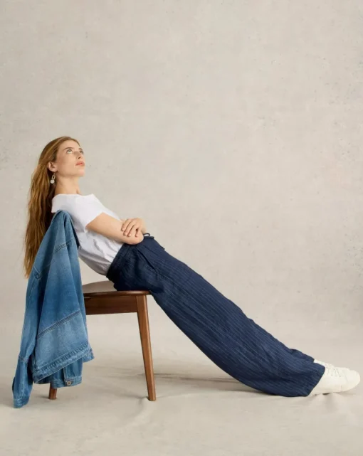 White Stuff Belle Linen Wide Leg Trouser
