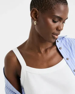White Thick Strap Cami Vest