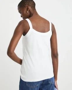 White Thick Strap Cami Vest