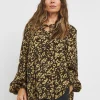 Womens Viscose Tie Detail Blouse- Animal