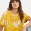 Woven Front Curved Hem Longline Top